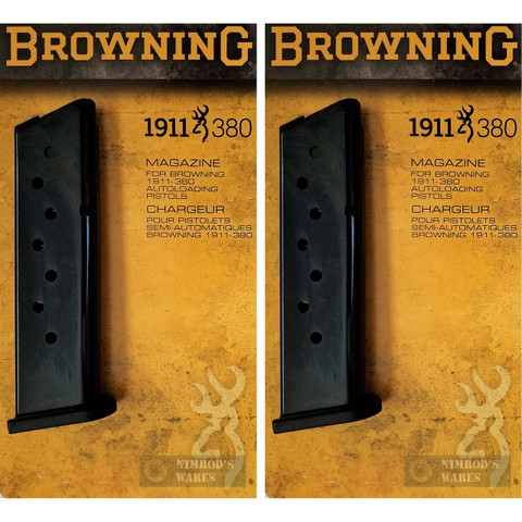 BROWNING 1911-380 .380ACP 8 Round Steel MAGAZINE 2-PACK OEM 112055192