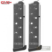 Chip McCormick 1911 POWER MAG+ .45 ACP 8 Round SS MAGAZINE 2-PACK 12131