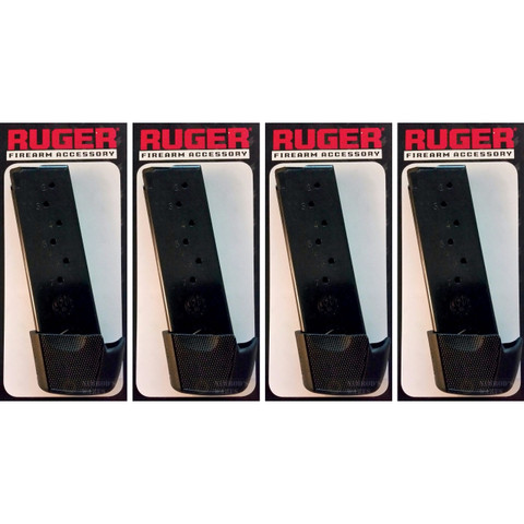 RUGER 90404 LC9 LC9S 9mm 9-Round Magazine 4-PACK + Grip Extensions OEM