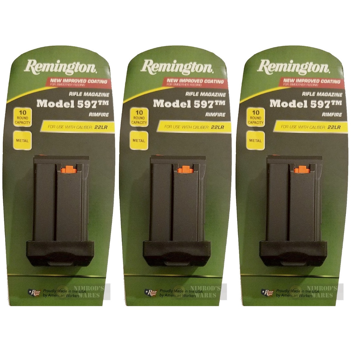 TWO IMPROVED Remington 597 Magazine Mag .22 22 LR 10 Rd CLIP 19654 