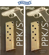 WALTHER PPK PPKS .380 ACP 7 Round Nickel MAGAZINE 2246011 2-PACK
