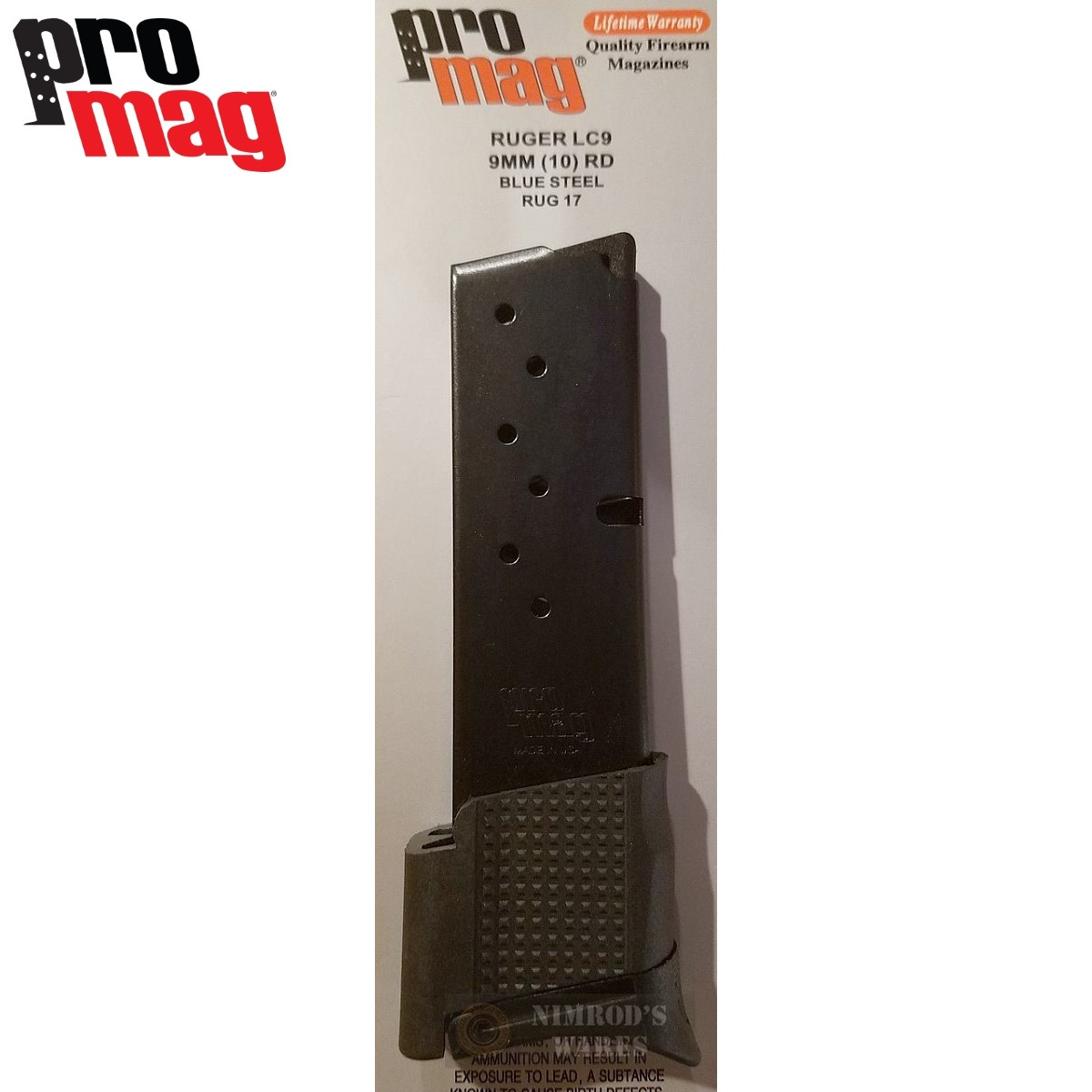 Round Pistol Handgun Magazine Mag Clip Blued Steel 10 Promag RUG17 Ruger LC...