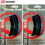 SAVAGE 20005 MKII 300 501 504 900 22LR 17 Mach2 10 Round Magazine 2-PACK