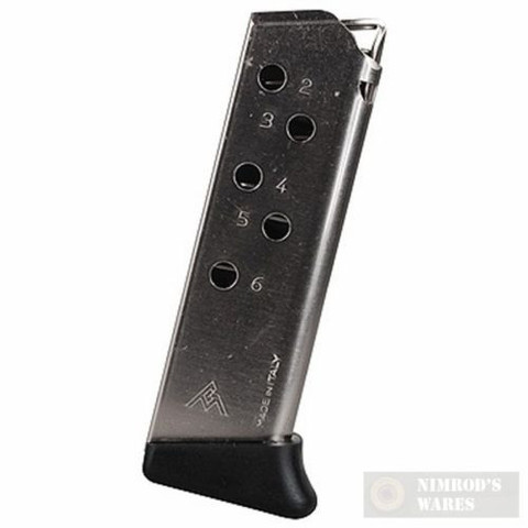 WALTHER PPK 380ACP Nickel 6Rd Magazine w/ Finger Rest MGWPPKFRN