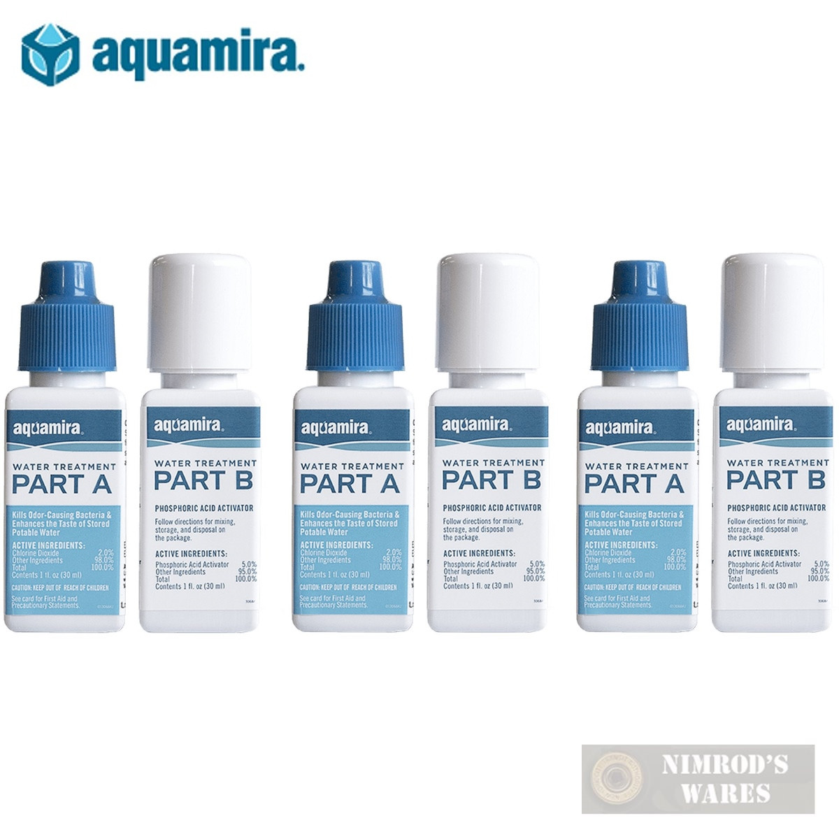 AQUAMIRA Water Treatment DROPS Kills Bacteria SURVIVAL 30 gal. 67202 3