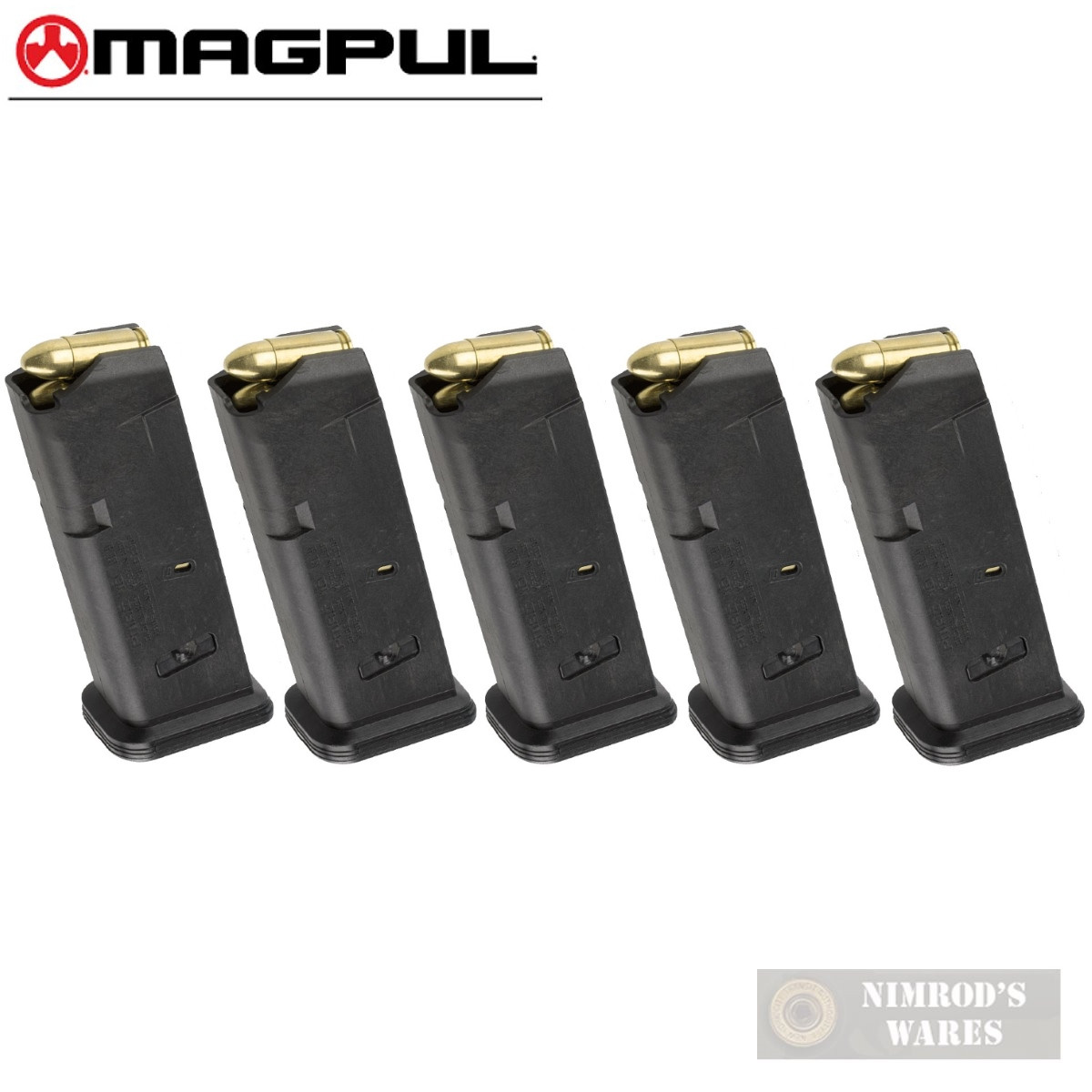 *5 pack* Magpul Glock 17 9mm 10 Round Magazine 10rd Mag