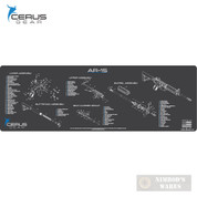Cerus Gear AR15 Schematic ProMAT Bench MAT 12" x 36" Charcoal RM-AR15-SCH-GRY