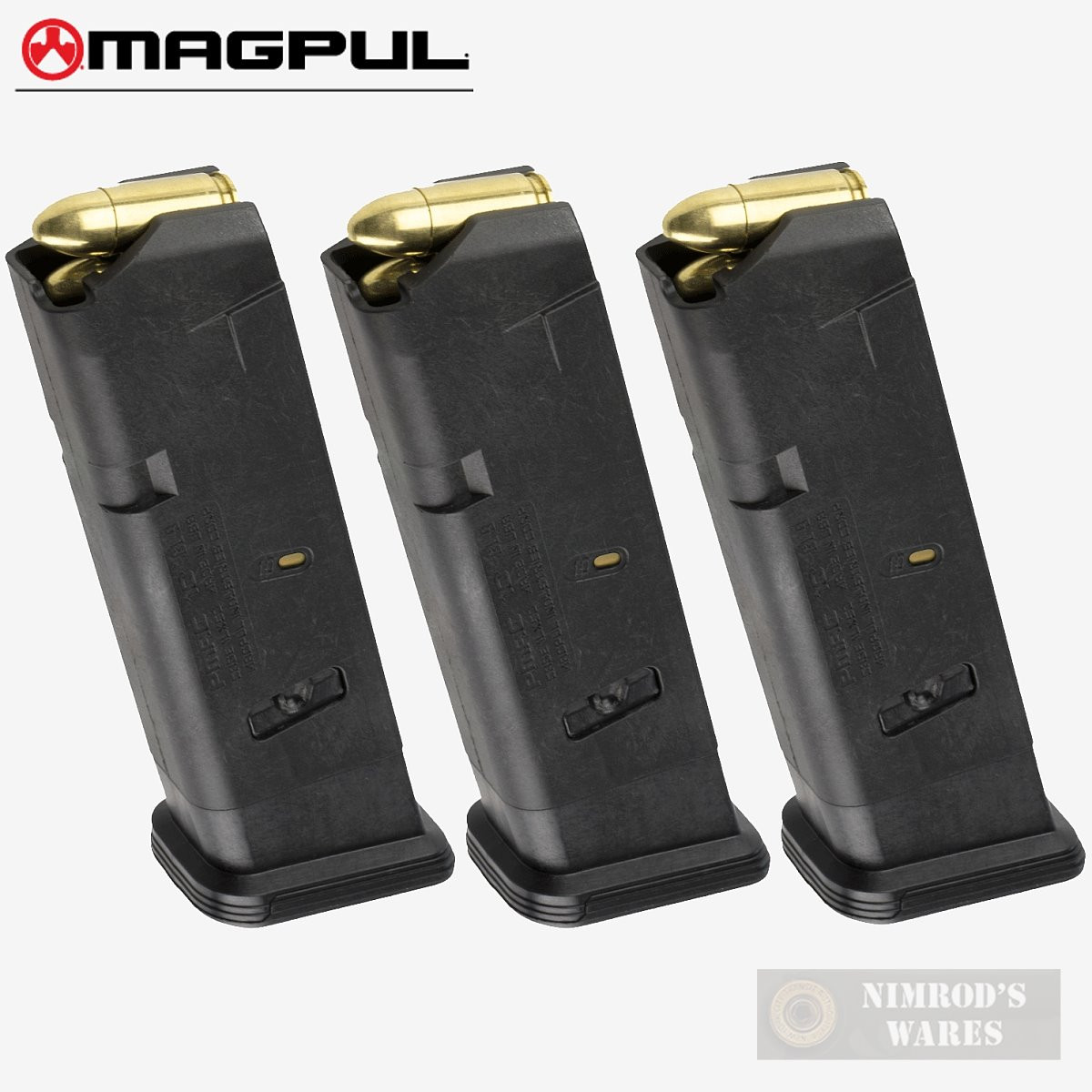MAGPUL 10 GL9G17 GLOCK 9mm 10 Round MAGAZINE 3PACK MAG801BLK