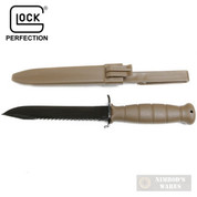 Glock FIELD KNIFE w/ SAW 6.5" + SHEATH FDE Survival Tactical KD039179
