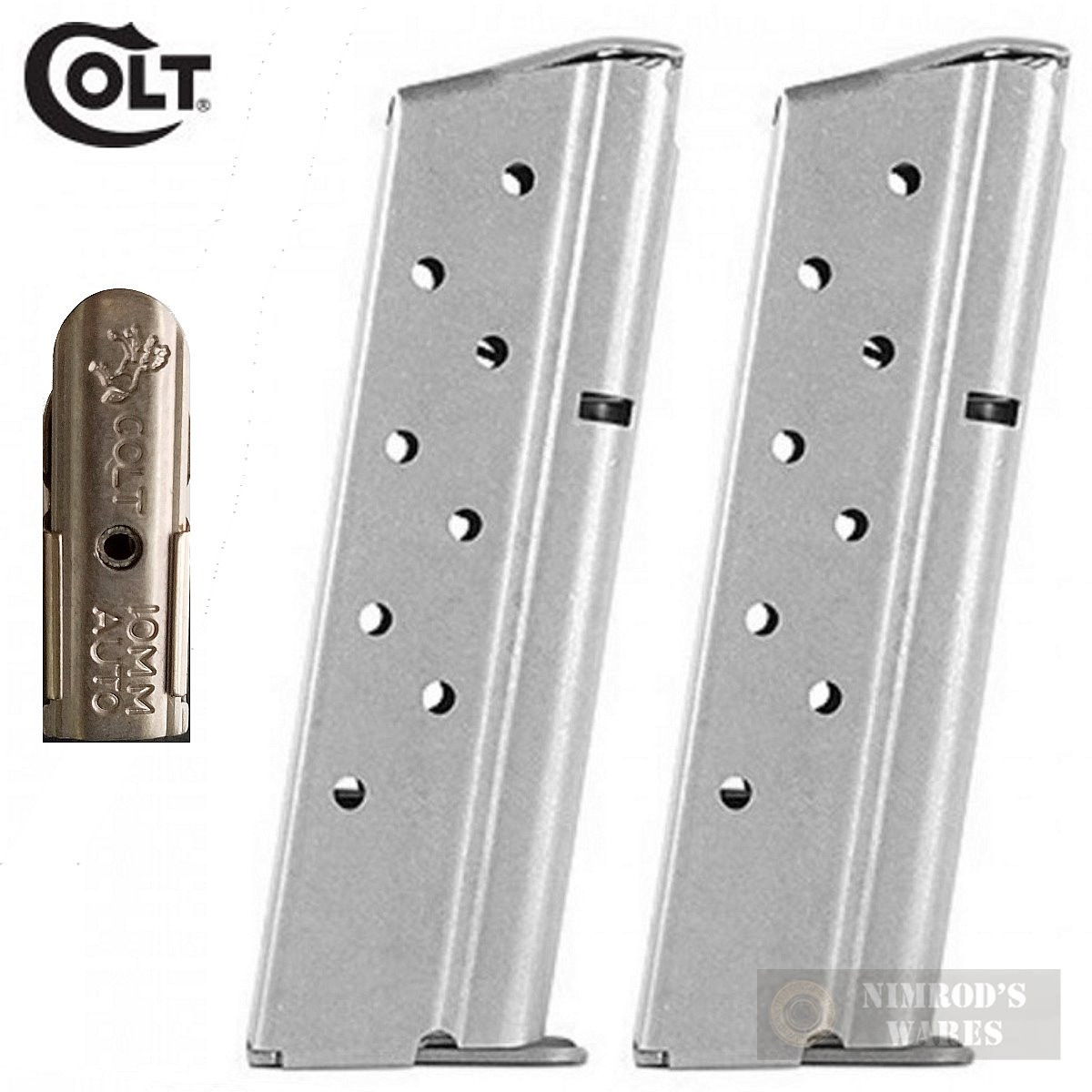 Factory Colt Magazine 10mm DELTA ELITE 8 Rd STAINLESS STEEL SS SP573421 10MM mag 