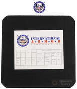 International Armor Level III Titanium/Steel ARMOR PLATE 6"x6" 7.62mm .308 Multi-Hit 2.2 lbs IA0035S-6X6