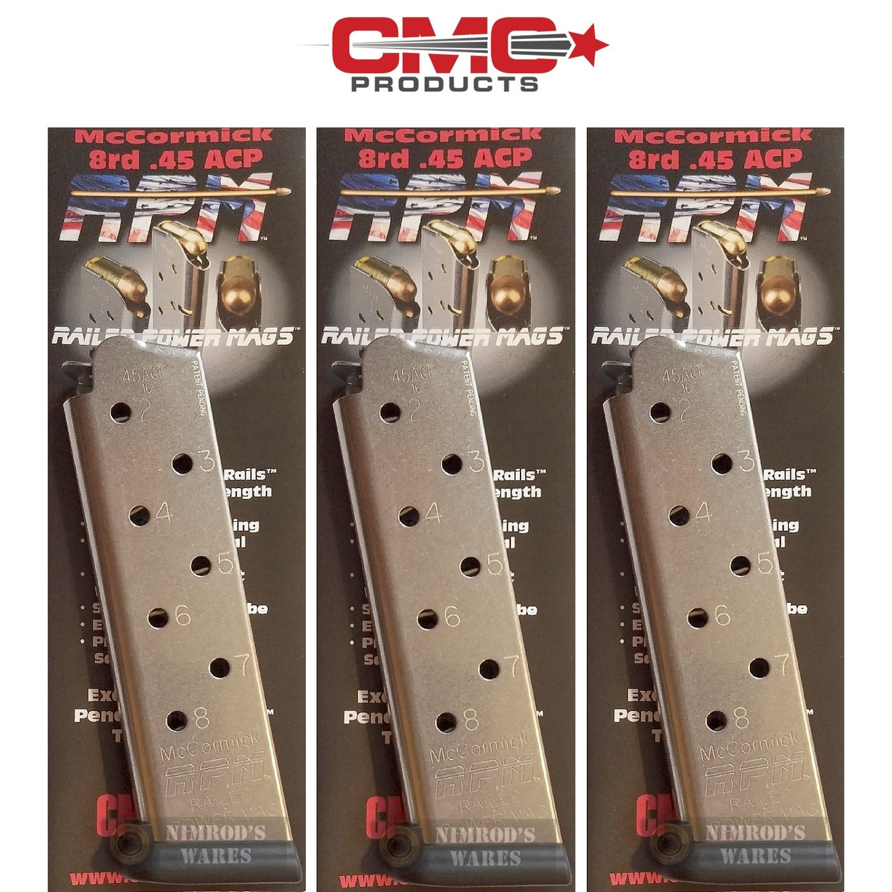 Chip McCormick Railed Power Mag RPM 45 ACP 1911 8rd Magazine 17130 for sale online 