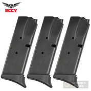 SCCY CPX-1 CPX-2 9mm 10 Round MAGAZINE 3-PACK Extended Base 01-006