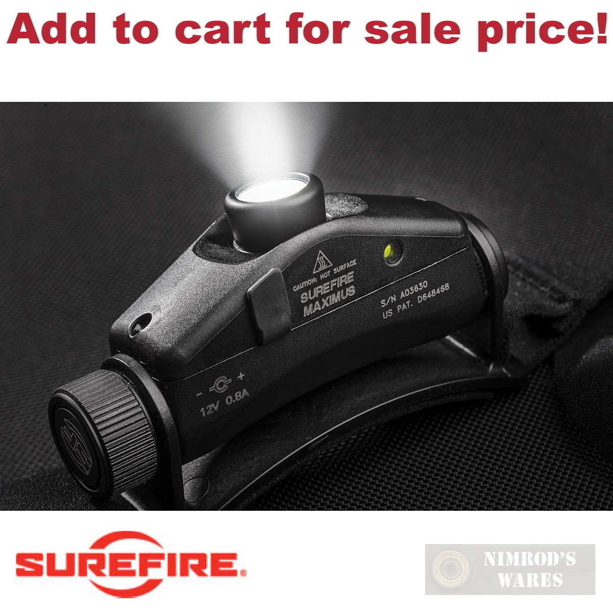 Surefire Maximus ヘッドランプ 12V 0.8A MILITARY SUREFIRE シュア