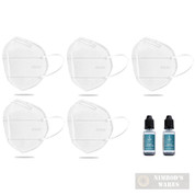 KN95 Protective Face Mask 5-PACK PPE 5-layers + Otis HAND SANITIZER 2-PACK 0.66 oz PORTABLE