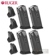 RUGER Security-9 Compact / PC Carbine 9mm 10 Round MAGAZINE 4-PACK + Extensions 90667 90686