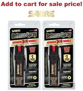 Sabre 3-IN-1 PEPPER SPRAY 2-PACK + Clips 10ft Range 35 Bursts Self-Defense P-22 - Add to cart for sale price!