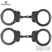 S&W HANDCUFFS Model 100-1 Chain Black Double Locking 2-PACK 350101