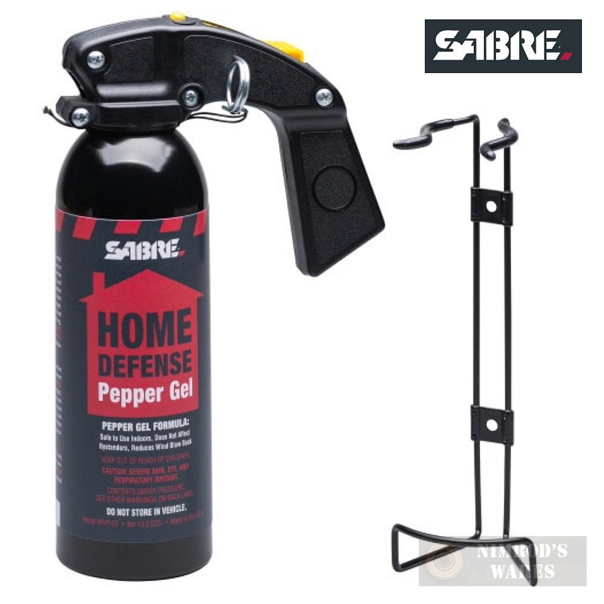 Sabre PEPPER GEL + Wall Mount HOME DEFENSE 25ft 32 Bursts FHP01