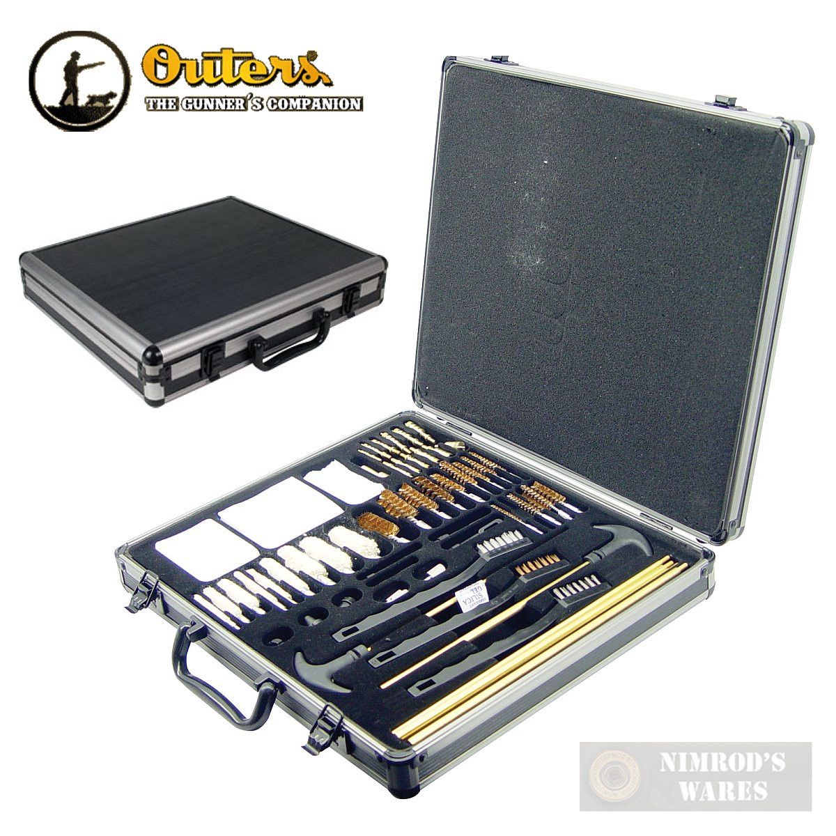 Outers UNIVERSAL GUN CLEANING Kit 62pc .17.50 cal Hunting Shooting
