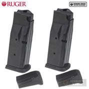 Ruger LCP MAX .380 ACP 10 Round MAGAZINE 2-pk OEM Flush + Ext. Plates 90735