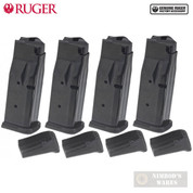 Ruger LCP MAX .380 ACP 10 Round MAGAZINE 4-pk OEM Flush + Ext. Plates 90735