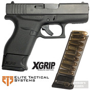 ETS Glock 43 G43 9mm 9 Round MAGAZINE Carbon SMOKE + X-Grip ADAPTER SMK-GLK-43-9 GL43-9