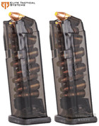 ETS Glock 19 9mm 10 Round MAGAZINE 2-PACK Gen 1-5 Carbon Smoke SMK-GLK-19-10