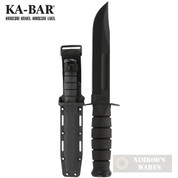 Ka-Bar KNIFE Full-Size BLACK 7.0" Plain + Sheath 1213