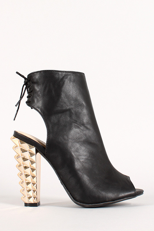 low heel peep toe booties