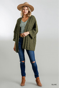 Olive Cable Knit Cardigan