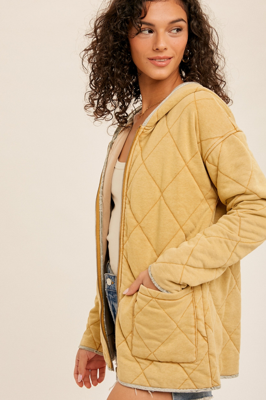Quilted Mustard Jacket My Wooden Hanger