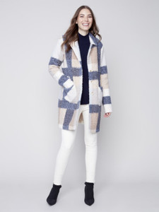 Charlie B Boucle Knit Tailored Collar Coat