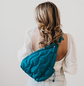 Teal Quilted Sling/Backpack