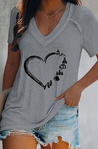 Camp Love V-Neck Graphic Tee