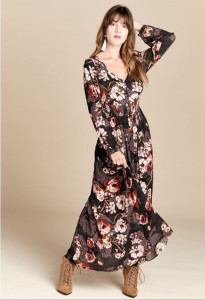 Floral Button-Down Maxi Dress (Medium)