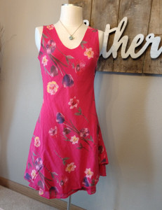 Pink Floral Dress (Small)