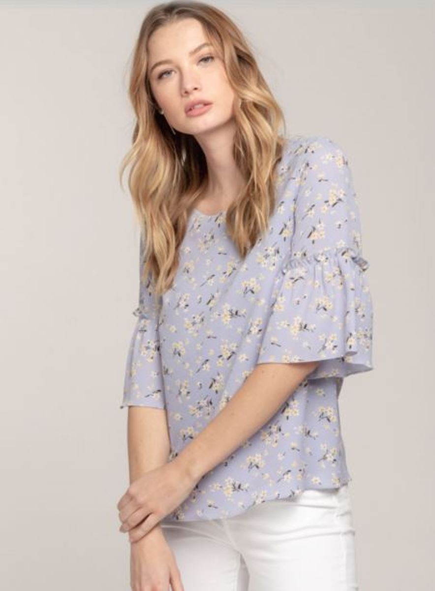 lavender ruffle top