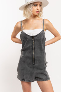 Distressed Denim Romper