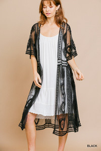 Long Lace Black Cardigan (M/L)