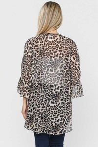 PLUS Sheer Leopard Print Kimono 