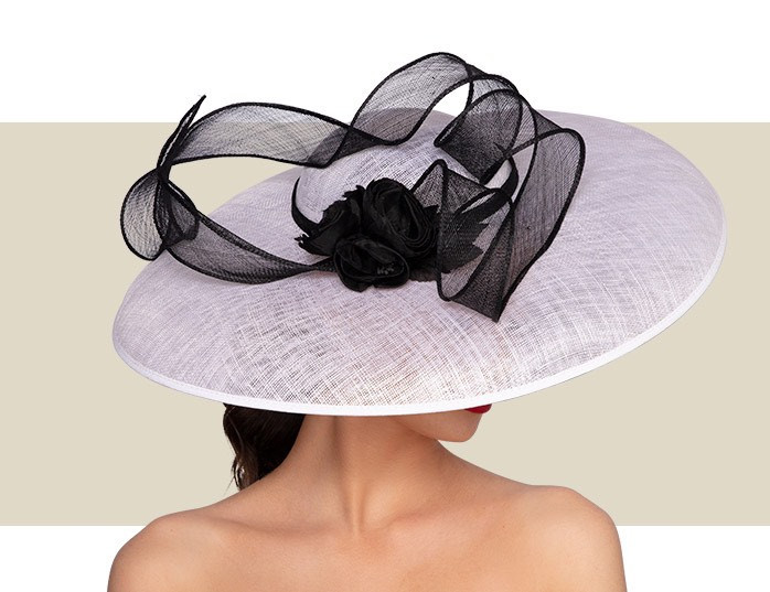 SAINT LAURENT HAT - White And Black - Women's Belmont Stakes Hats