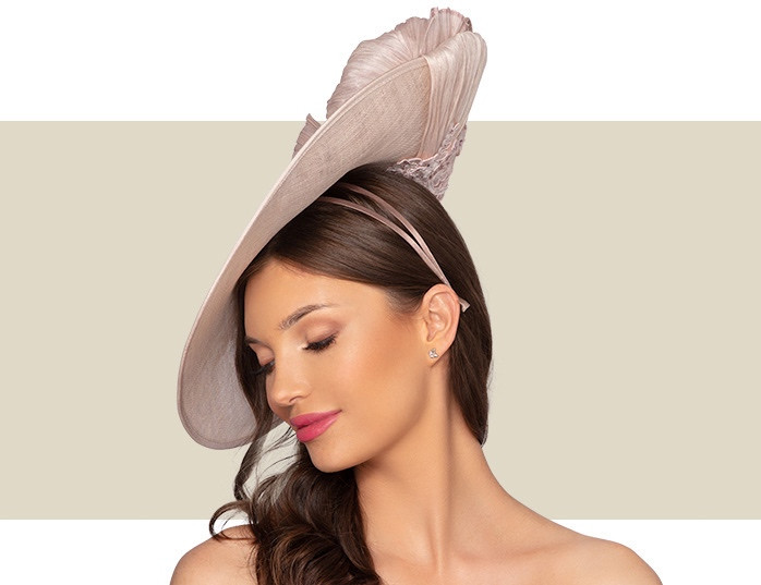 MARSEILLE FASCINATOR HAT - Neutral-Blush Pink - Women's Belmont Stakes Fascinator Hats