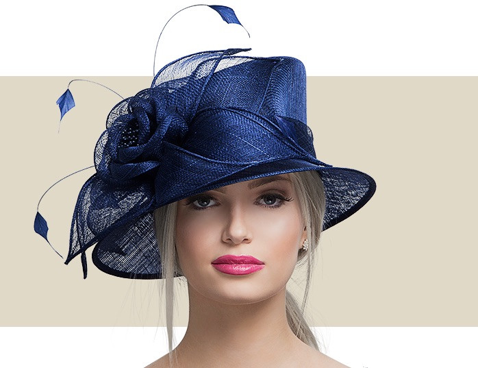 navy blue wedding hat