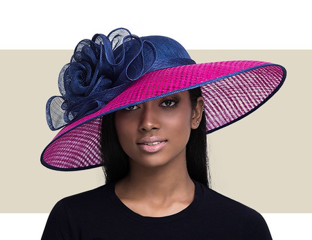 CARRIE - Navy Blue with Hot Pink - Gold 