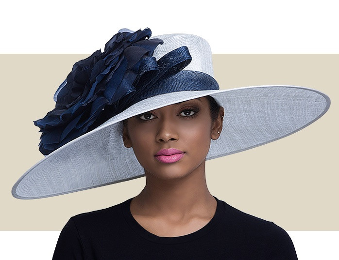 Navy blue best sale wide brim hat