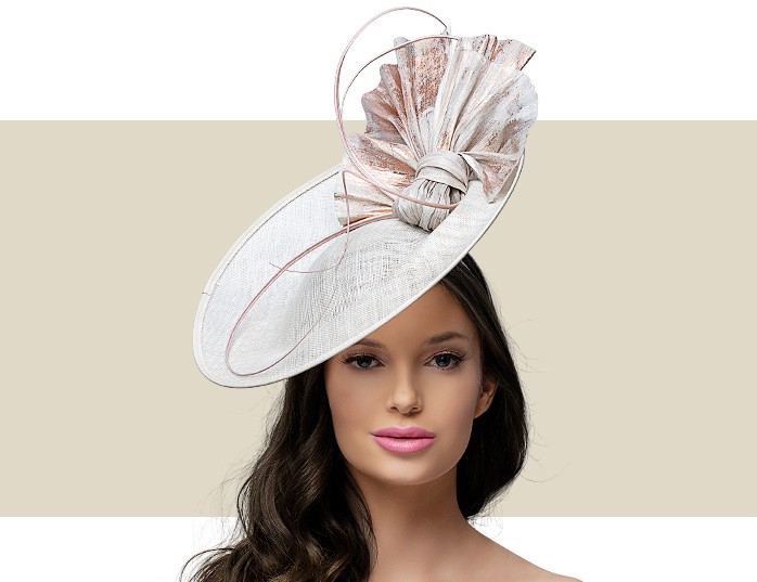Oyster coloured wedding hats sale