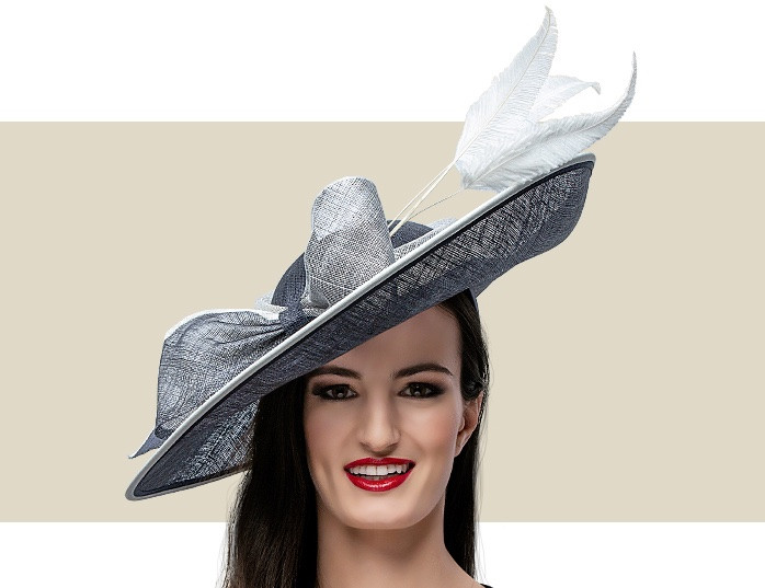 navy and silver hat