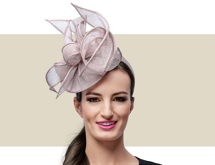 MARCEY FASCINATOR HAT - Taupe - Gold Coast Couture