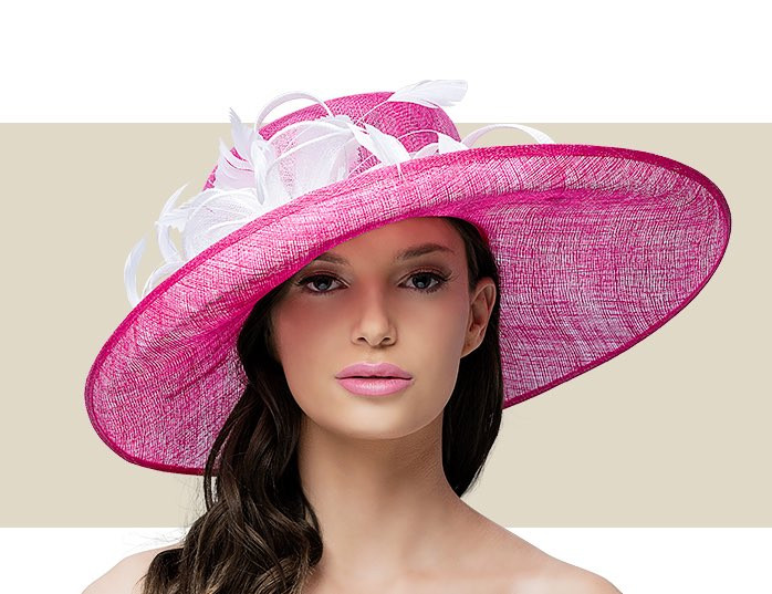 fuschia pink wedding hats